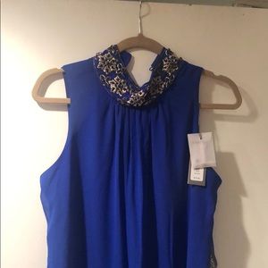 Blue cocktail Dress with Beading. NEVER WORN